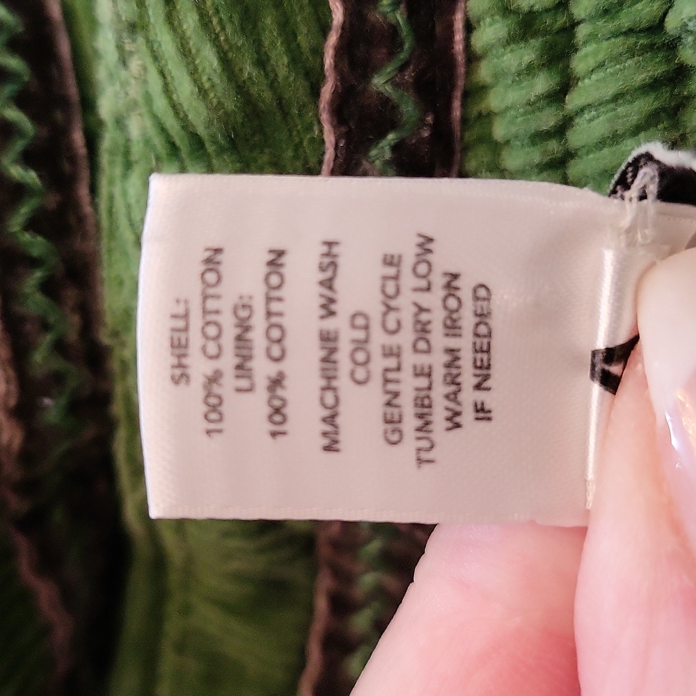 LOFT Green Patchwork Corduroy Mini Skirt - Picture 6 of 8